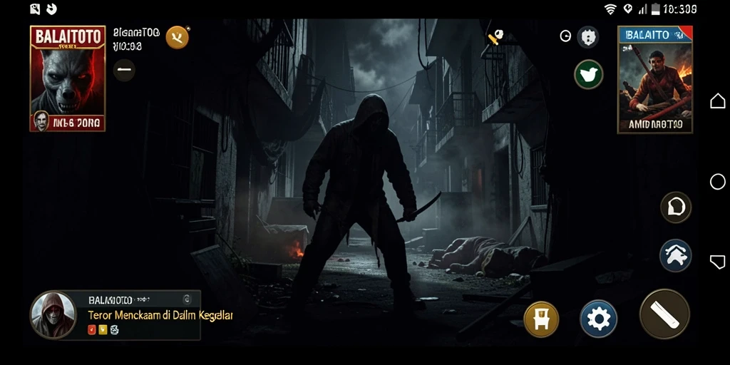 Tangkapan layar <strong>BALAITOTO</strong> menampilkan suasana mencekam dan gameplay yang mendebarkan.