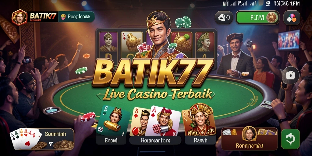 Tampilan utama gameplay Live Casino BATIK77 yang menarik.