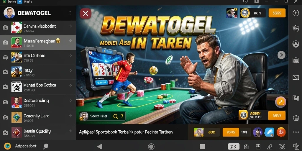 Tampilan gameplay seru di aplikasi DEWATOGEL untuk taruhan olahraga.