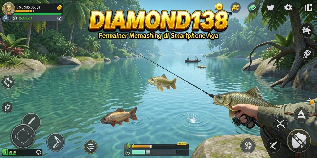 Tampilan menarik gameplay DIAMOND138 saat menangkap ikan.