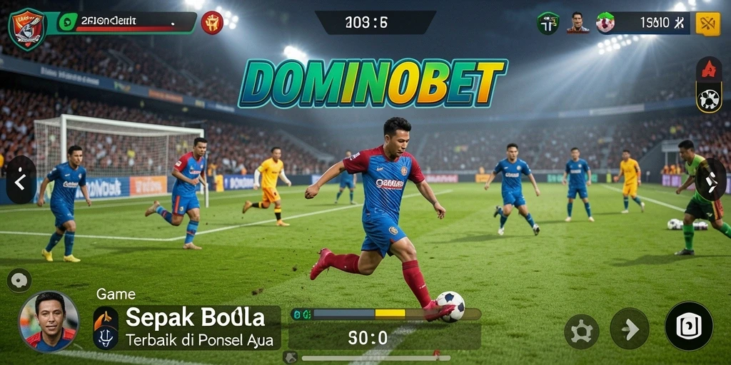 Tampilan gameplay mendalam dalam game sepak bola DOMINOBET.