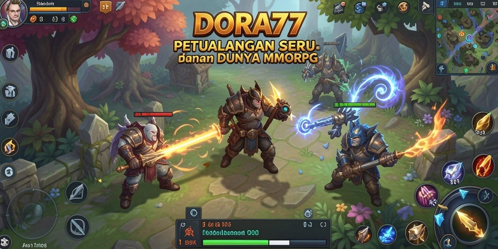 Tampilan gameplay seru DORA77 dengan petualangan MMORPG yang mendebarkan.