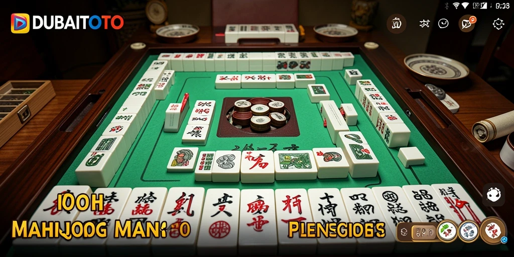 Tampilan gameplay menawan dari DUBAITOTO dengan elemen Mahjong yang klasik.