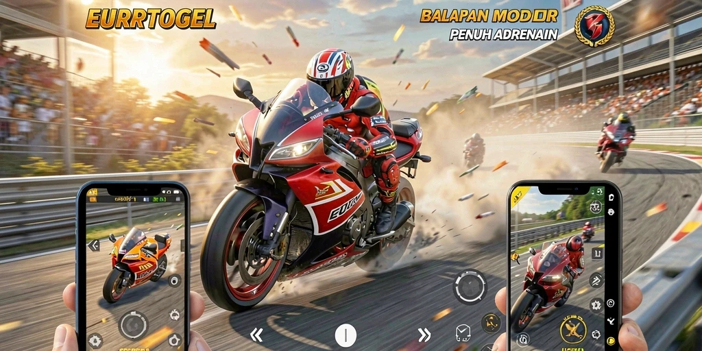 Gameplay mendebarkan balapan motor di EUROTOGEL.