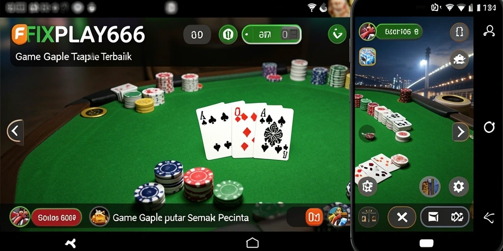 Screenshot FIXPLAY666 menampilkan gameplay seru permainan Gaple.