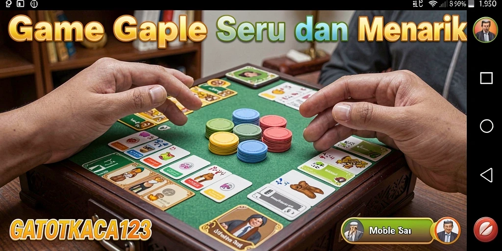 Screenshot gameplay GATOTKACA123 dengan tampilan kartu Gaple yang menarik.