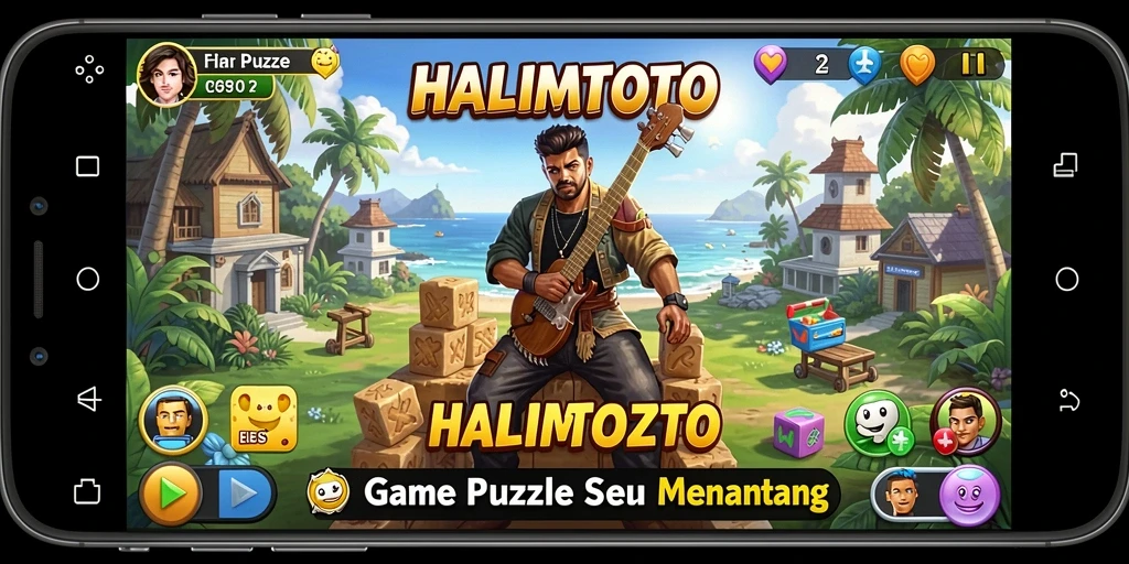 Gambaran menarik dari gameplay puzzle HALIMTOTO.