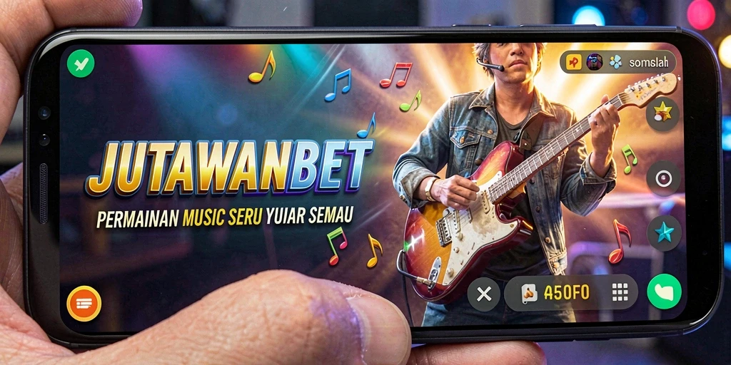 Tampilan gameplay JUTAWANBET dengan fitur interaktif musik.