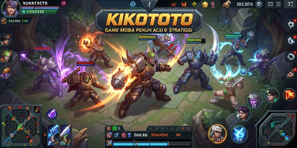 Tampilan screenshot KIKOTOTO dengan aksi pertempuran seru.