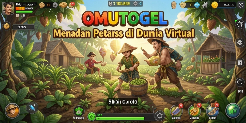 Tampilan screenshot utama OMUTOGEL menampilkan gameplay seru pertanian.