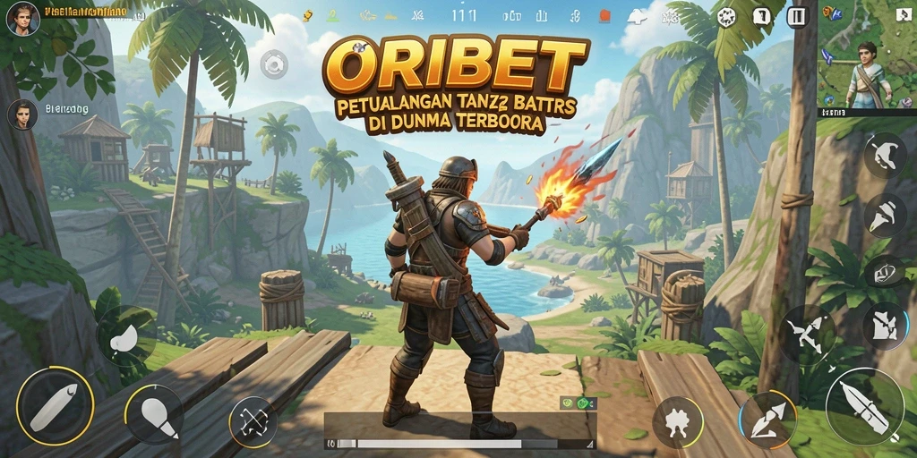 Screenshot gameplay ORIBET menampilkan petualangan di dunia terbuka yang luas.