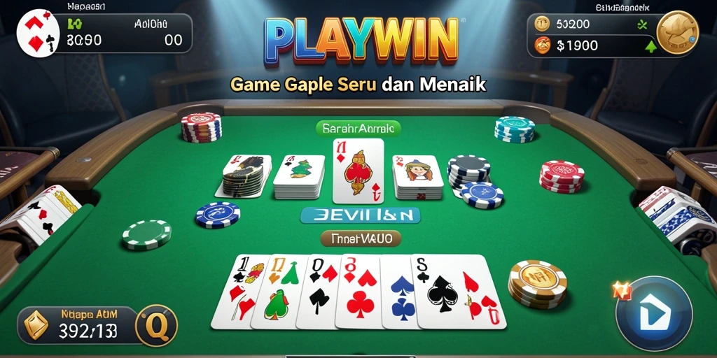Tampilan gameplay seru dari PLAYWIN dengan suasana Gaple.