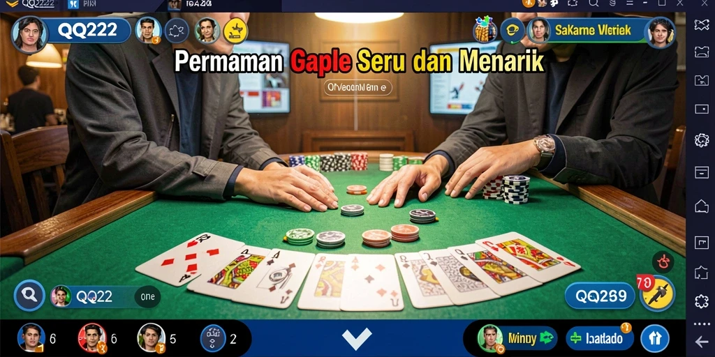 Gameplay seru Gaple di QQ222, penuh tantangan dan keseruan.
