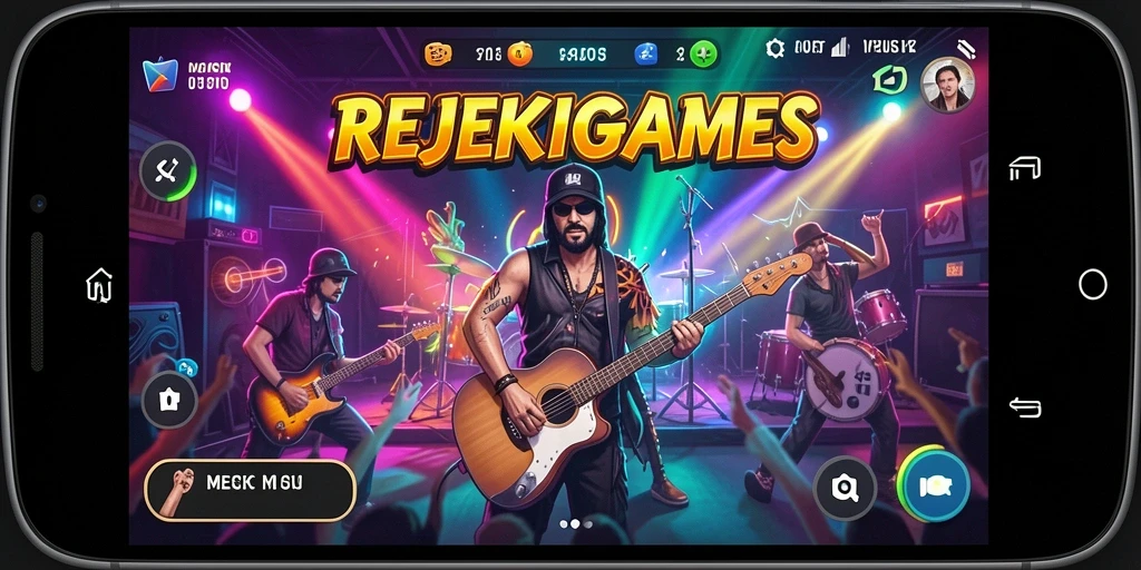 Tampilan menarik dari gameplay musik di REJEKIGAMES.
