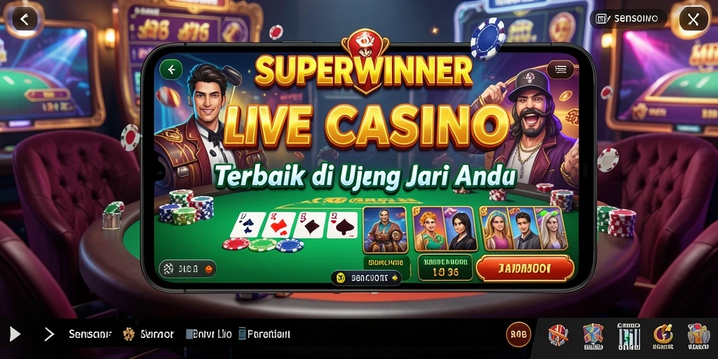 Tampilan gameplay mendebarkan dan interaktif dari SUPERWINNER Live Casino.
