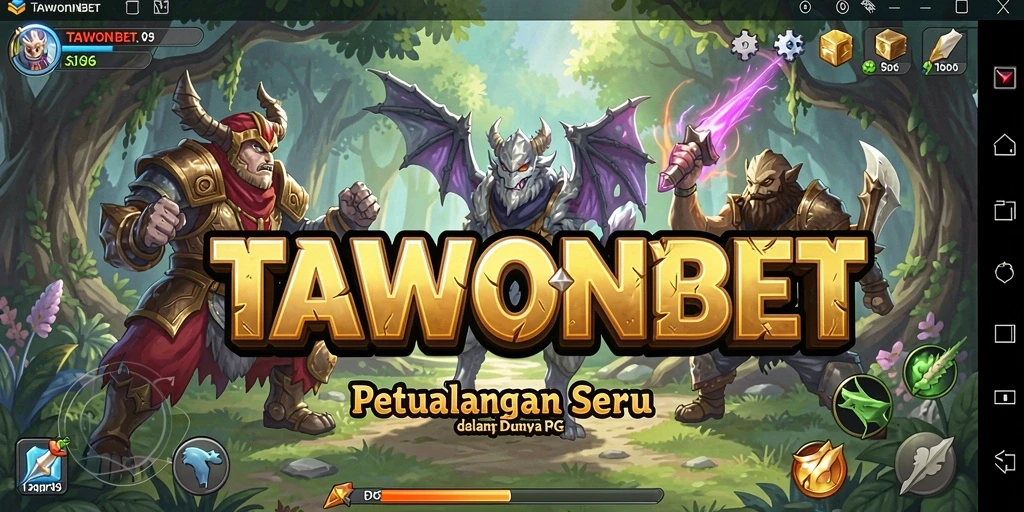 Screenshot utama TAWONBET menampilkan aksi seru dalam permainan RPG.