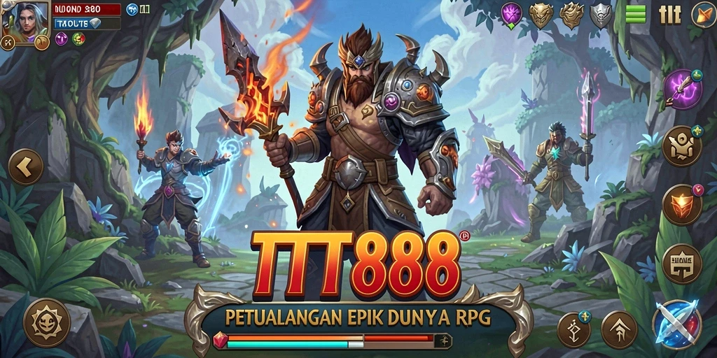 Tampilan aksi mendebarkan dalam gameplay RPG TTT888.