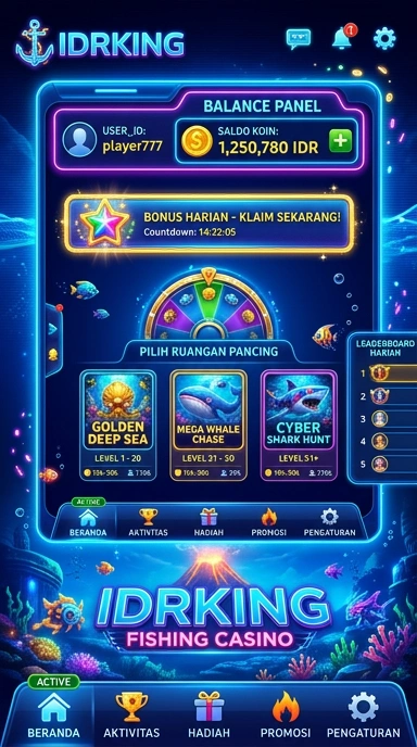 Tampilan antarmuka menarik dari IDRKing di perangkat Android.